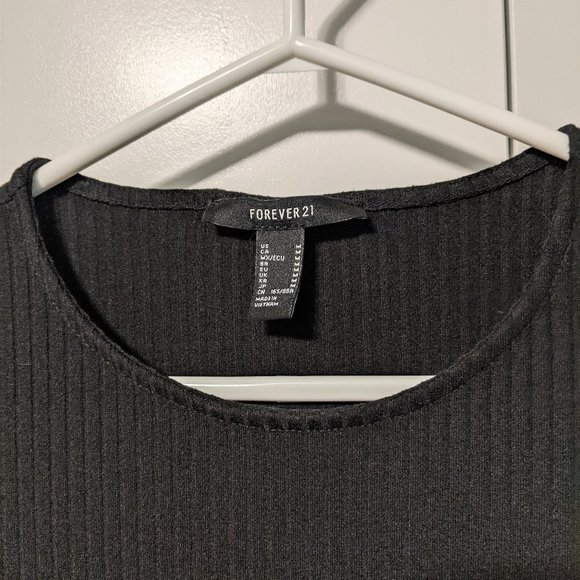 Forever 21 Black Ribbed T-shirt Dress - Picture 5 of 7